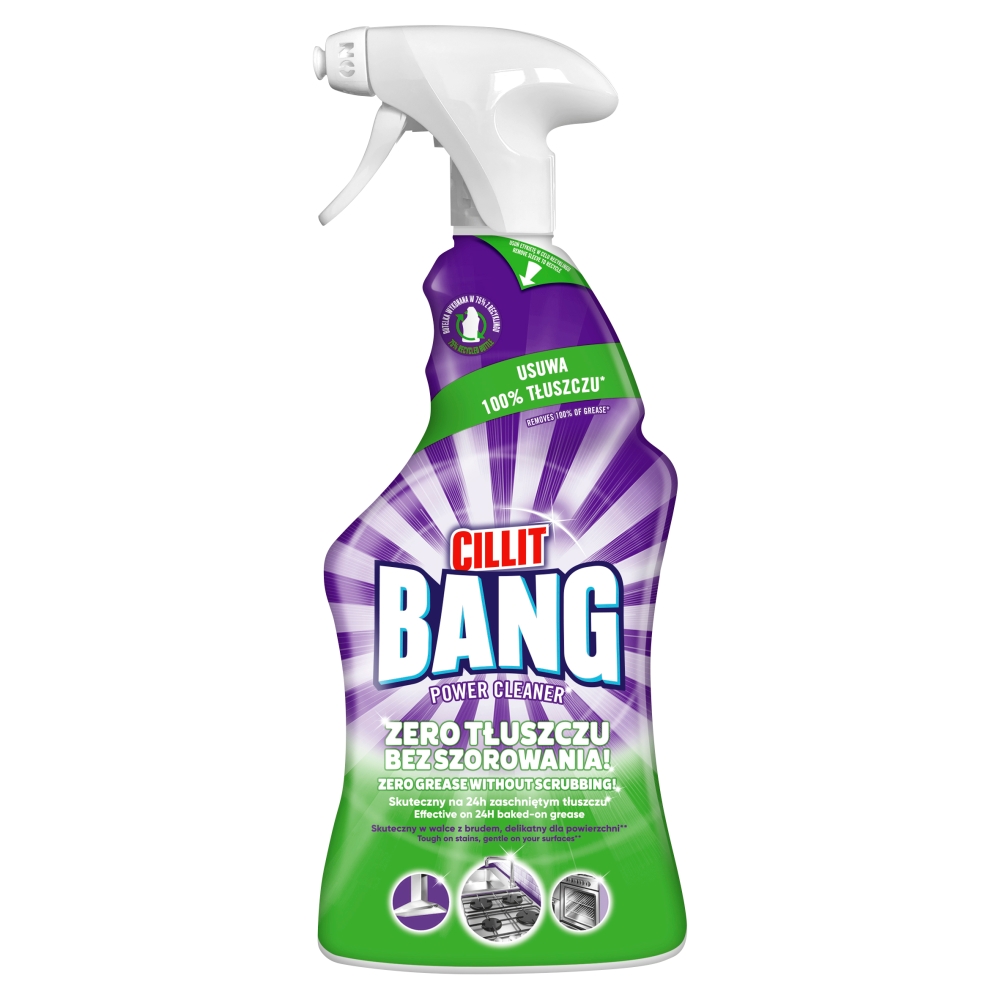Cillit Bang Power Cleaner Zero  Odtłuszczanie bez szorowania Spray do czyszczenia kuchni  750 ml