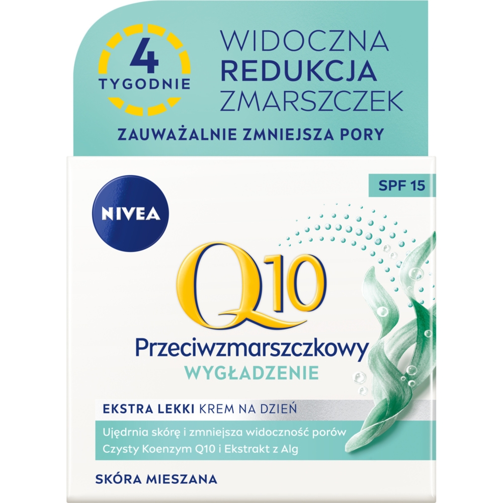 Nivea VisageQ10 Wygładzenie Przeciwzmarszczkowy ekstra lekki krem na dzień SPF15