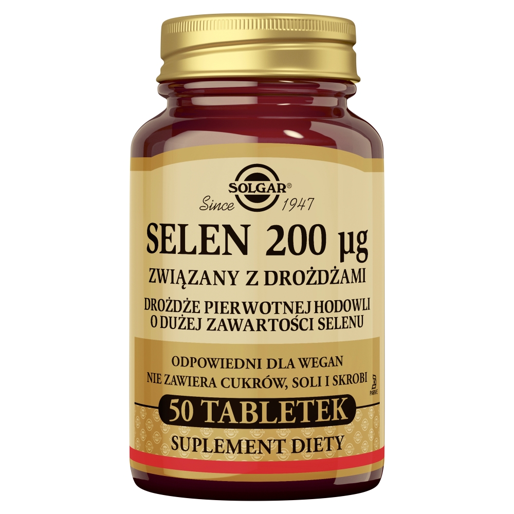 Solgar Selen 200 mcg związany z drożdżami tabletki