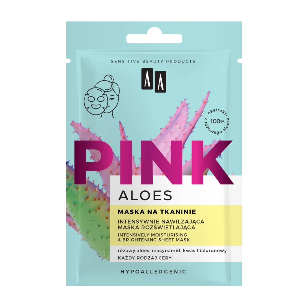AA Aloes Pink Intensywnie nawilżająca maska rozświetlająca na tkaninie