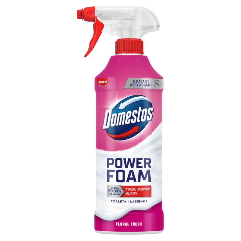 Domestos Power Foam Floral Fresh Czyszcząca piana, toaleta i łazienka 435 ml
