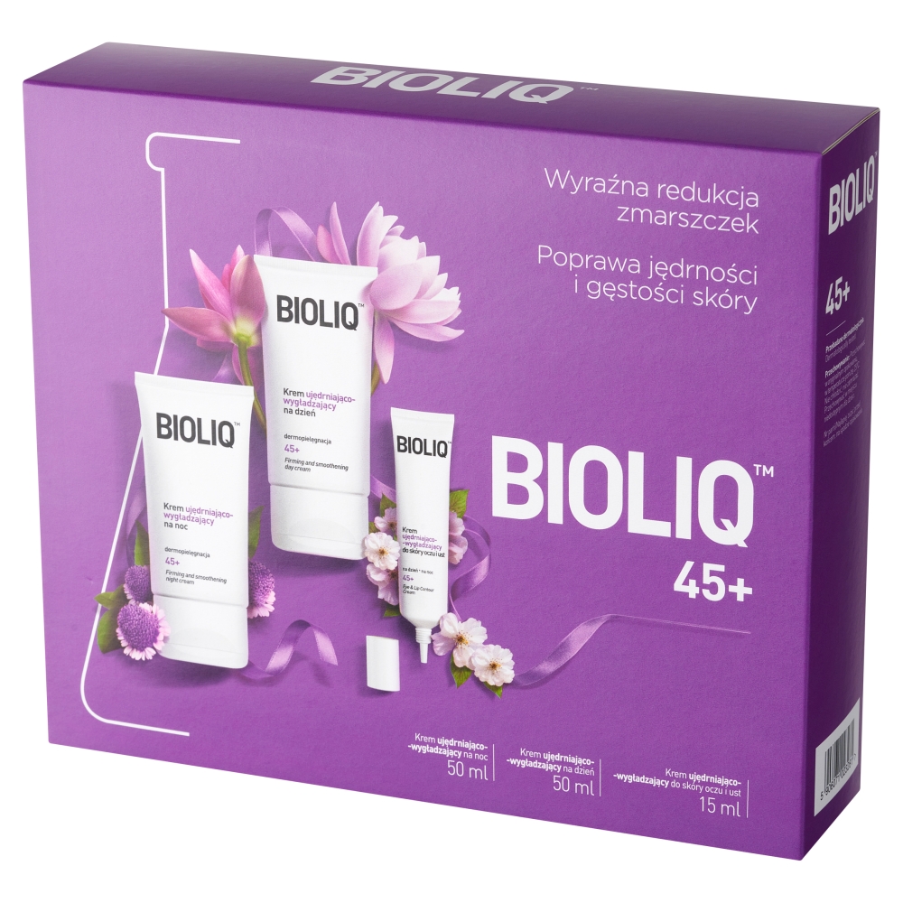 Bioliq Zestaw Kosmetyków 45+ Krem na dzień + Krem na noc + Krem do oczu i ust