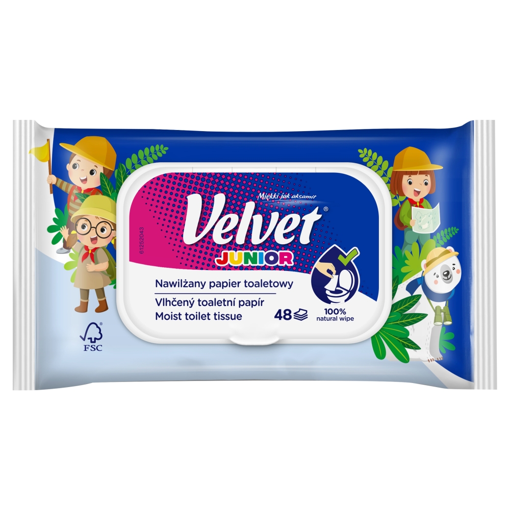 Velvet Junior Nawilżany papier toaletowy, 48 szt.