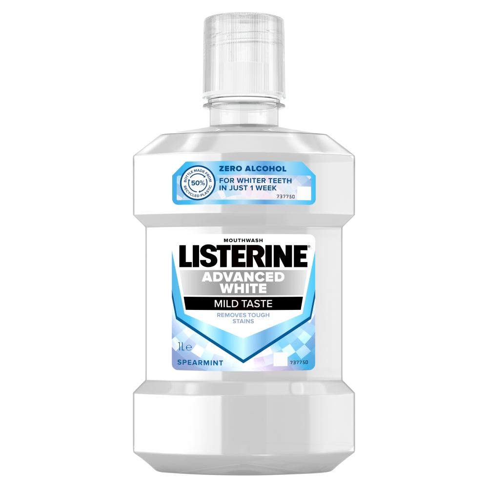 Listerine Advanced White Płyn do płukania ust, łagodny smak 1 l