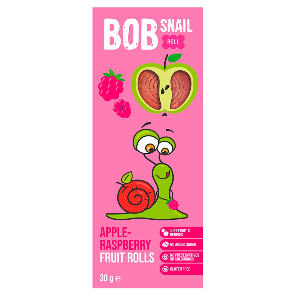 Bob Snail Przekąska jabłkowo-malinowa z owoców bez dodatku cukru, 30 g