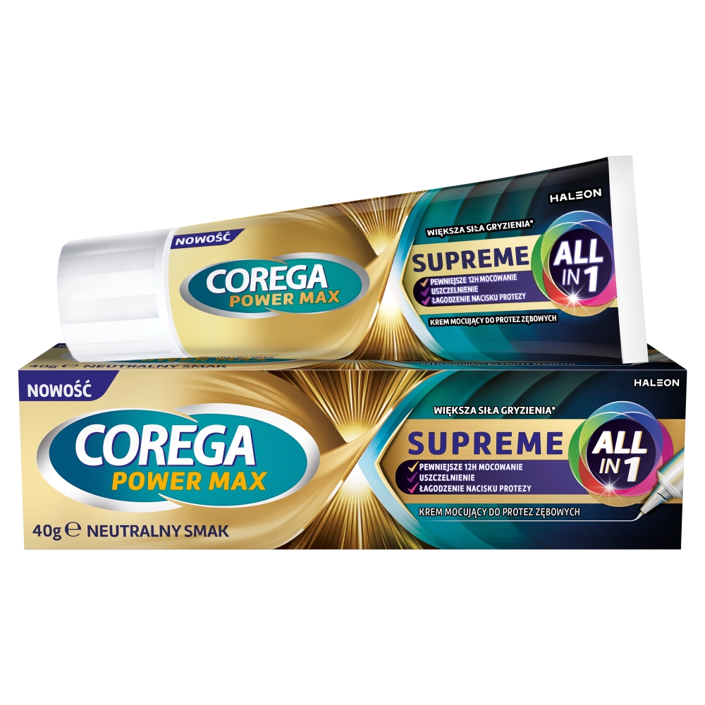 Corega Power Max Supreme All-in 1 Krem Mocujący do Protez Zębowych