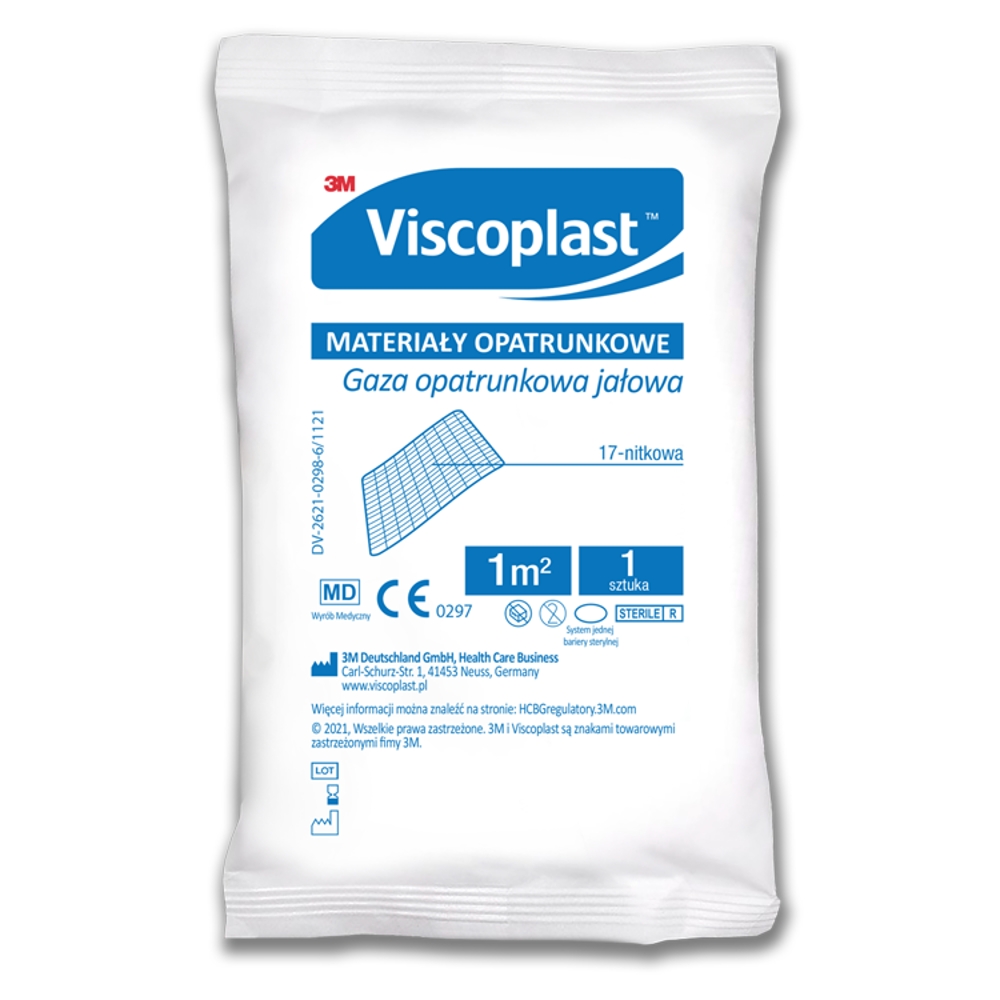 Viscoplast, Gaza opatrunkowa jałowa 17-nitkowa, 1m2
