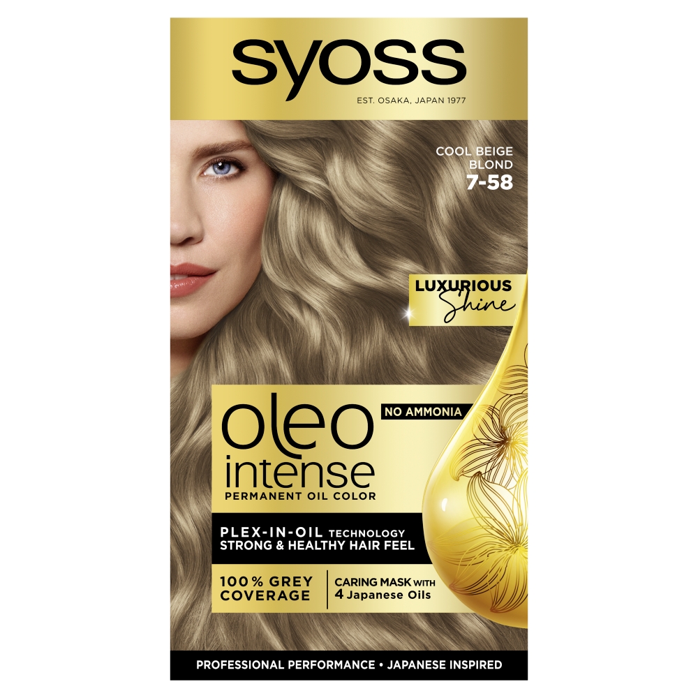 Syoss Oleo Farba do włosów, 7-58 Chłodny Beżowy Blond