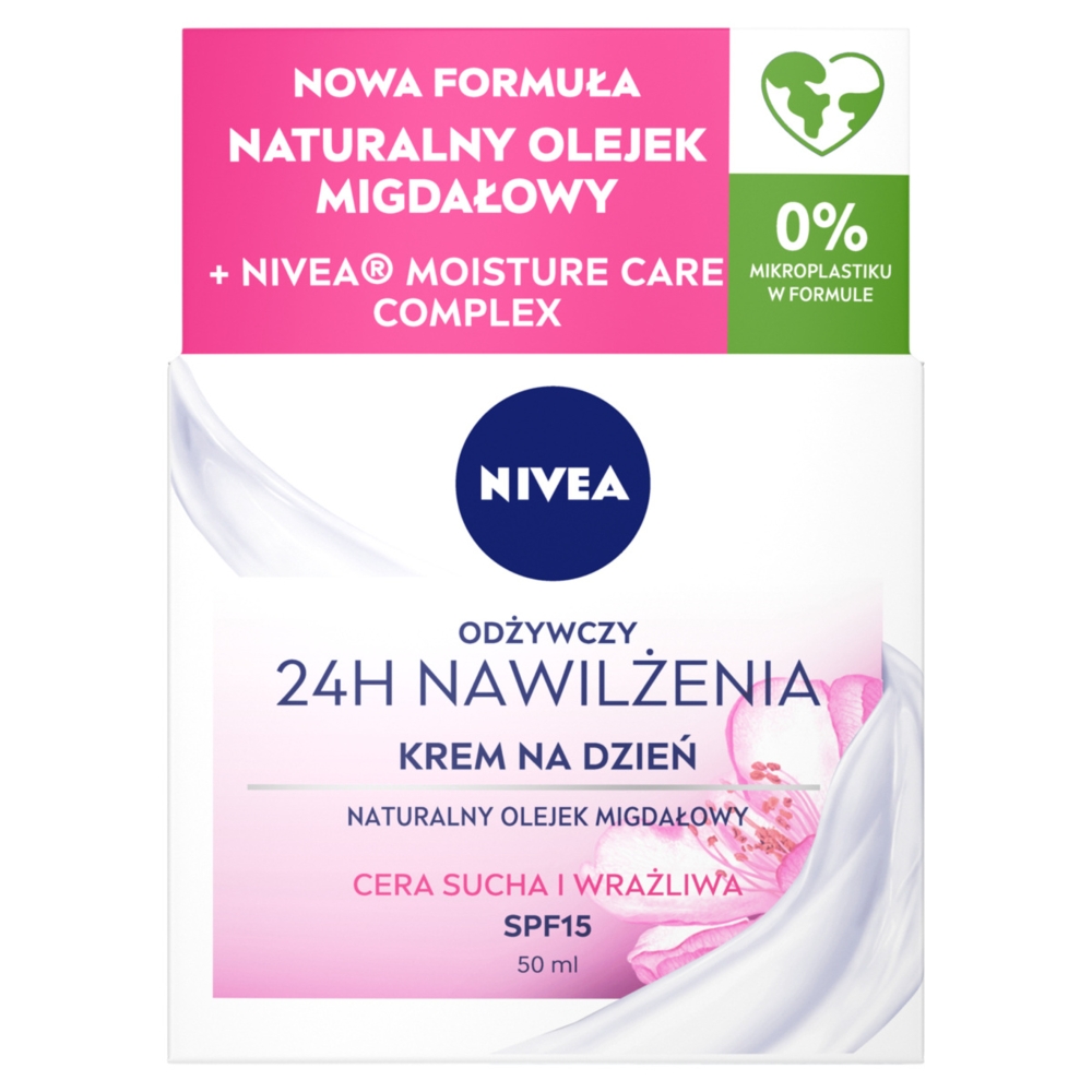 Nivea 24H Nawilżenia Odżywczy krem na dzień cera sucha i wrażliwa 50 ml
