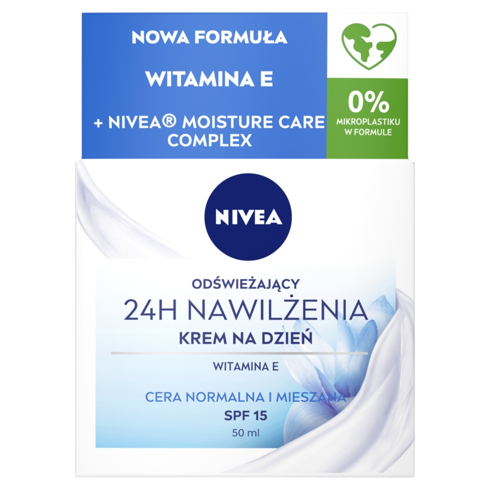 Nivea 24H Nawilżenia Odświeżający krem na dzień cera normalna i mieszana 50 ml