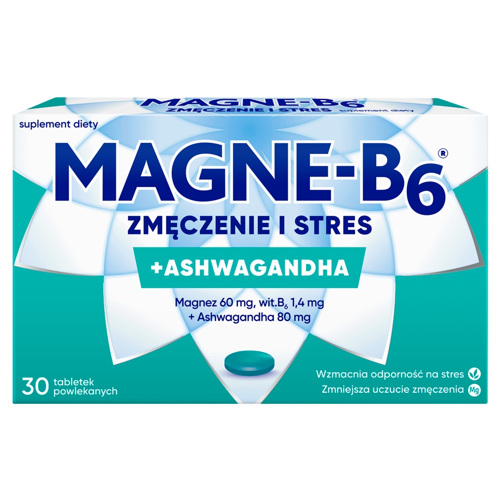 Magne-B6 Zmęczenie i Stres, Suplement diety z magnezem, witaminą B6 i ashwagandhą, Tabletki