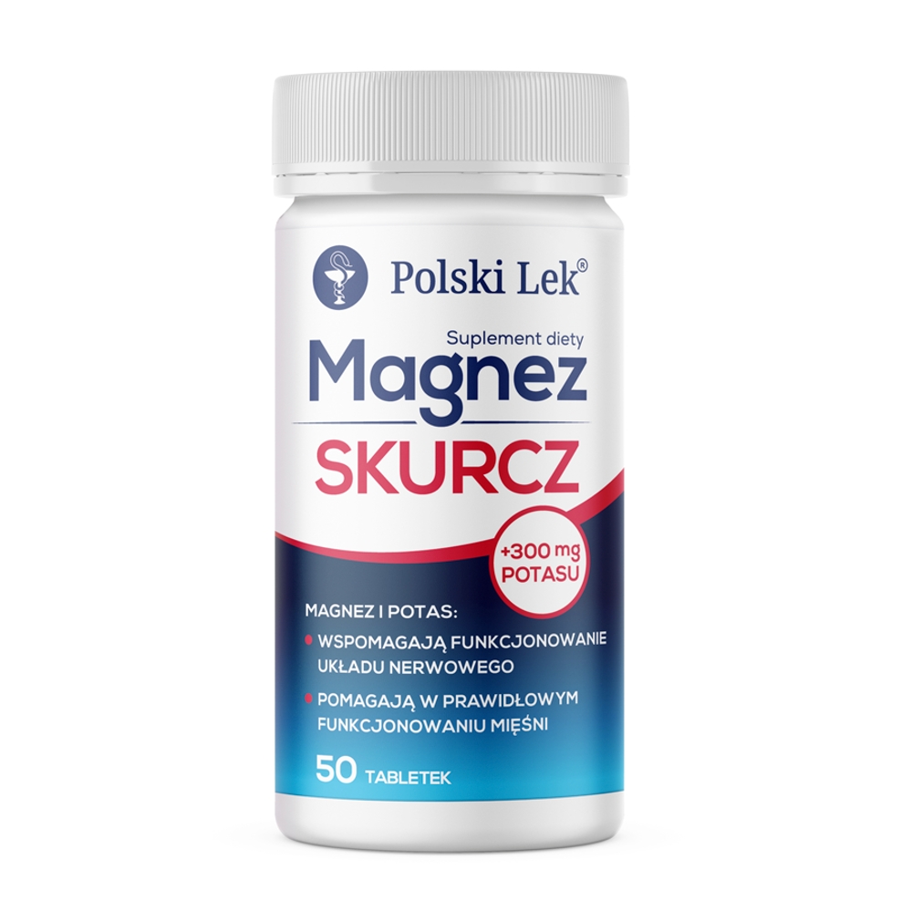 Magnez skurcz, Suplement diety z magnezem, witaminą B6 i potasem,Tabletki