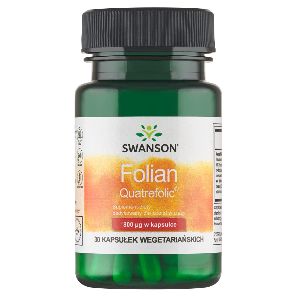 Swanson Folian Quatrefolic 800 mcg Kapsułki, 30 szt.