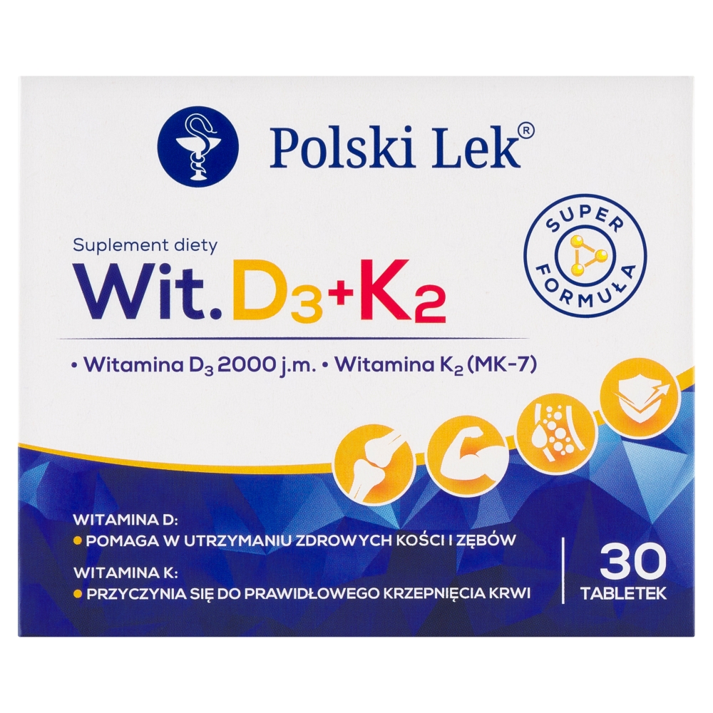 Sundovit D3 + K2, 2000 j.m. + 75 mcg, Tabletki