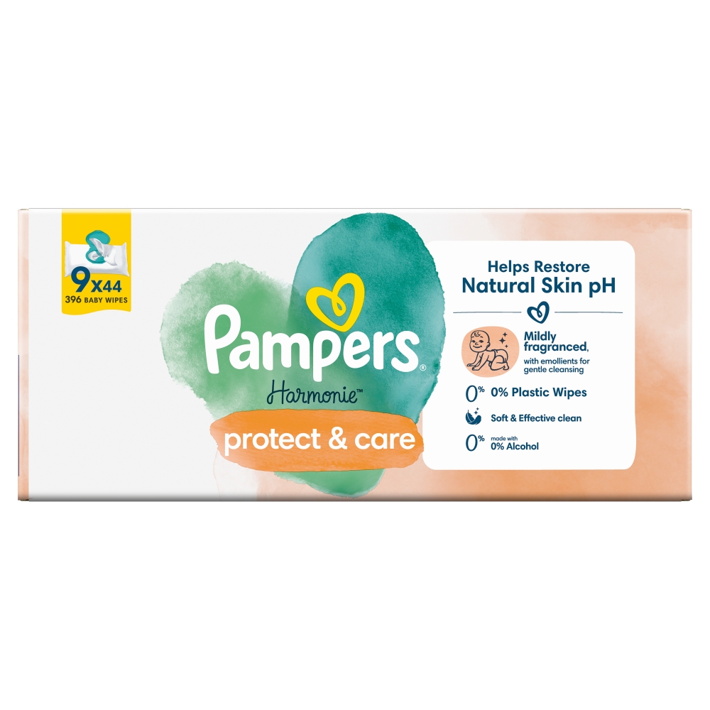 Pampers Harmonie Chusteczki Protect&Care Calendula, 9x44 szt.