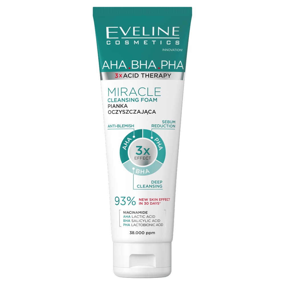 Eveline 3xAcid Therapy AHA BHA PHA Pianka do twarzy,140 ml