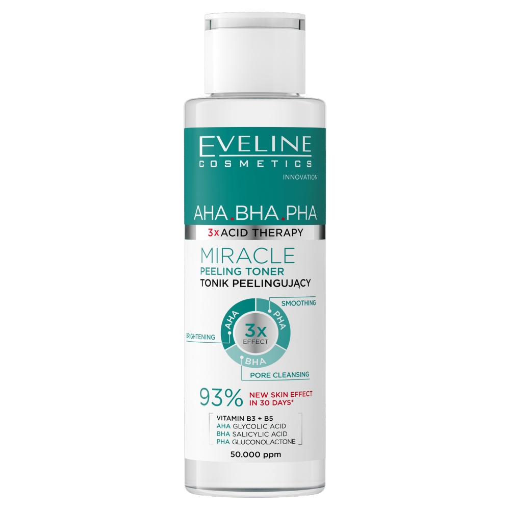 Eveline 3xAcid Therapy AHA BHA PHA Tonik do twarzy, 110 ml