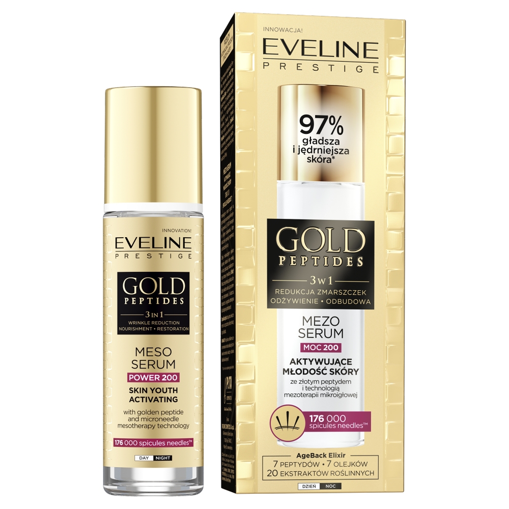 Eveline Gold Peptides Mezo, Serum do twarzy aktywujące młodość skóry