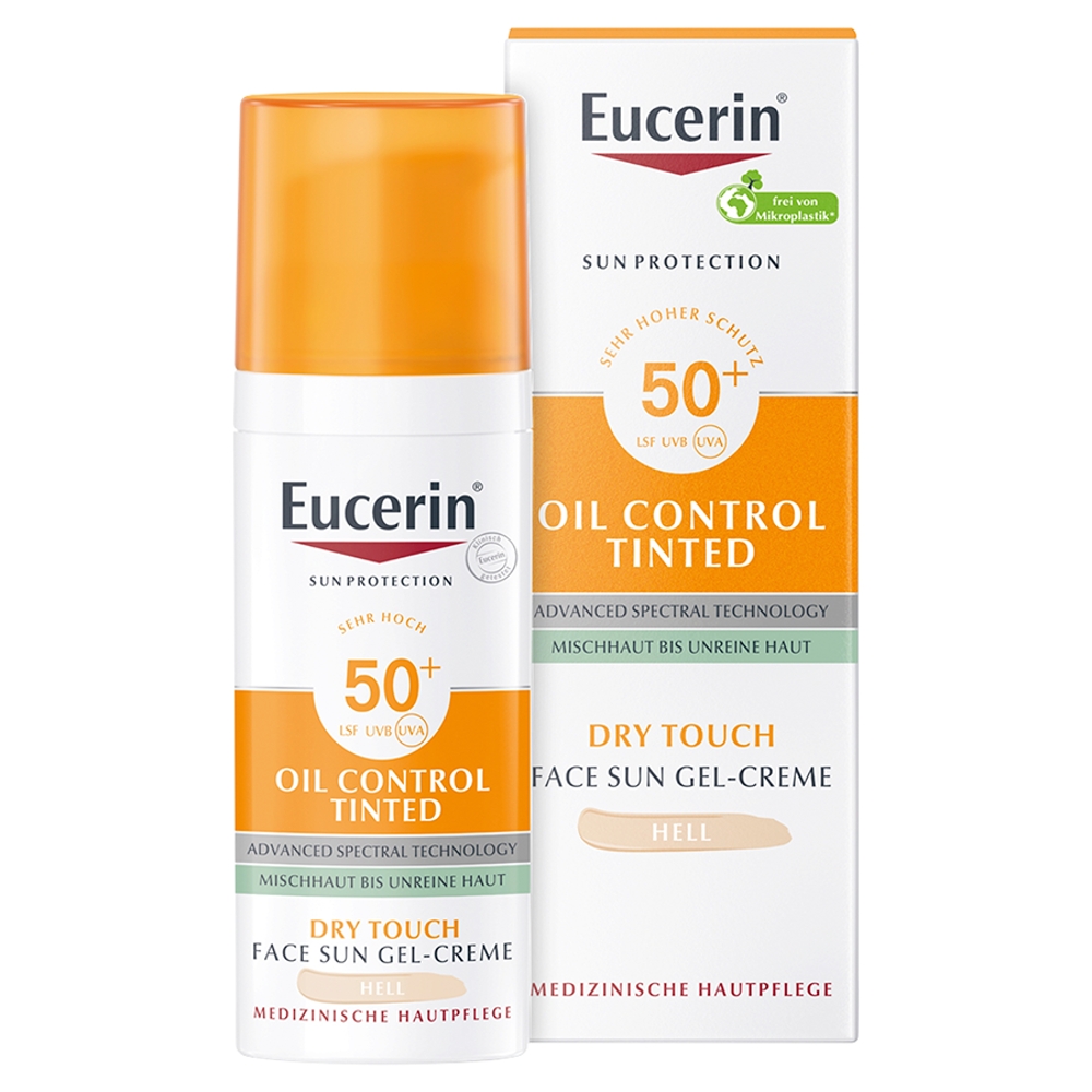 Eucerin Oil Control SPF 50+ Dry Touch Żel-krem ochronny koloryzujący Light, 50 ml
