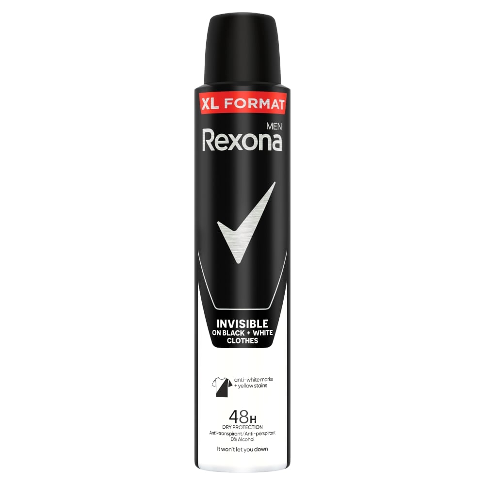 Rexona Men Antyperspirant w sprayu, Invisible Black&White semi-compressed