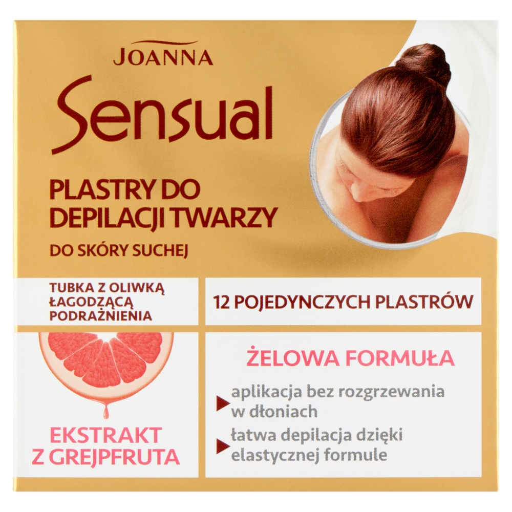 Joanna Sensual Żelowe plastry do depilacji twarzy, Grejpfrut 
