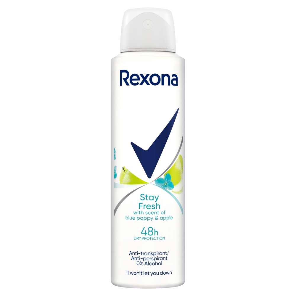 Rexona Deo Spray Stay Fresh Blue, Antyperspirant, Poppy&Apple 