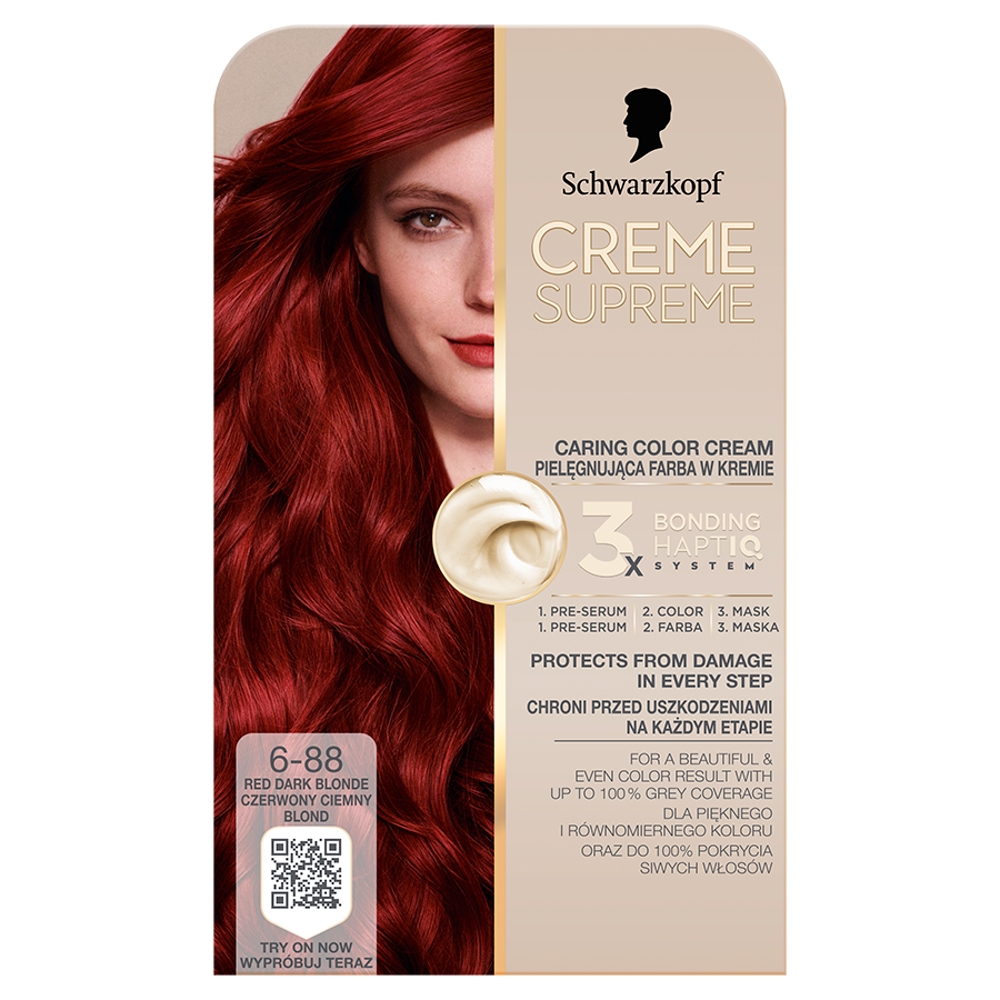 Schwarzkopf Creme Supreme, Farba do włosów, 6-88 Czerwony Ciemny Blond