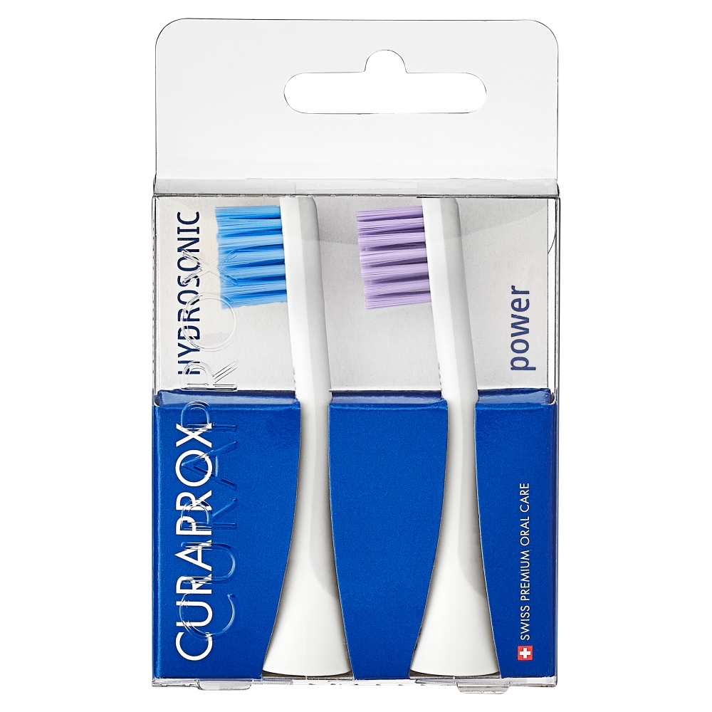 Curaprox Hydrosonic Pro Power Główki do szczoteczki (niebieski/fioletowy), Dwupak