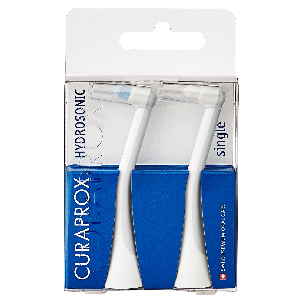 Curaprox Hydrosonic Pro Single Główki do szczoteczki (biały/niebieski), Dwupak