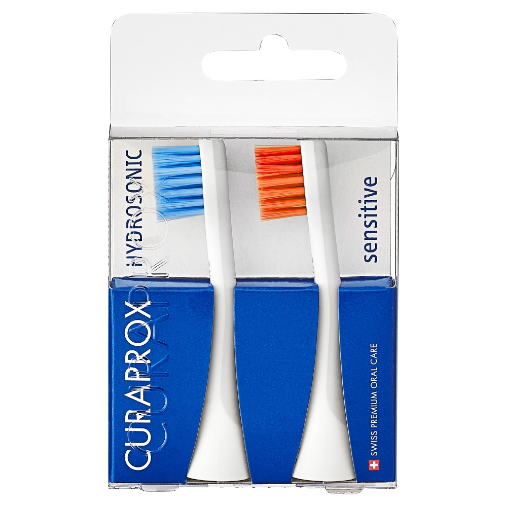 Curaprox Hydrosonic Sensitive Główki do szczoteczki (niebieski/pomarańczowy), Dwupak