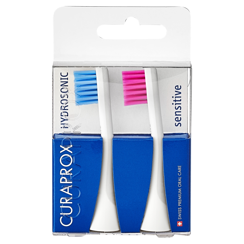 Curaprox Hydrosonic Sensitive Główki do szczoteczki (niebieski/różowy), Dwupak