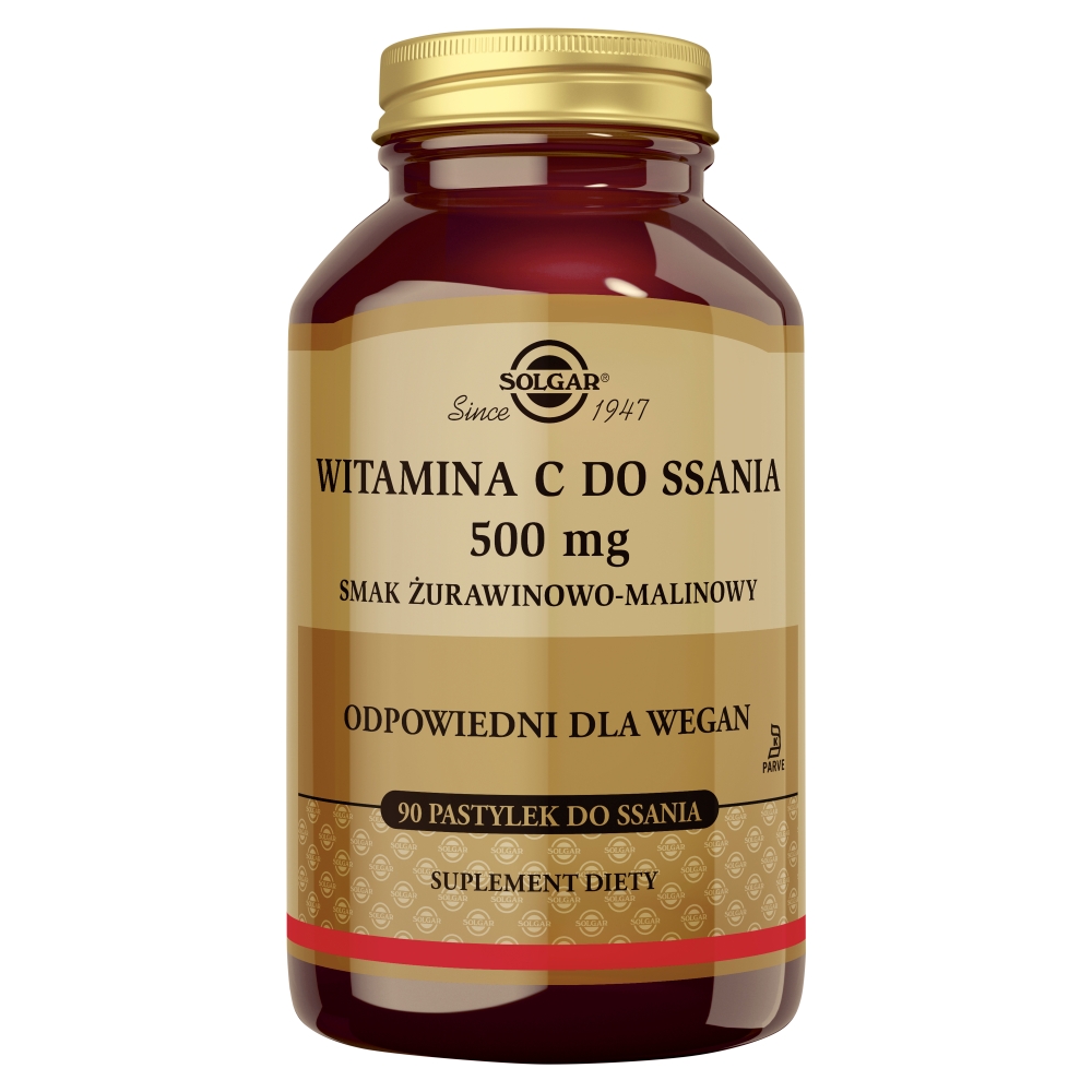 Solgar Witamina C 500 mg smak żurawina/malina pastylki do ssania