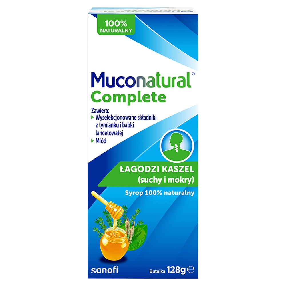 Muconatural Complete, Syrop na kaszel suchy i mokry, Dla dzieci od 1. roku życia