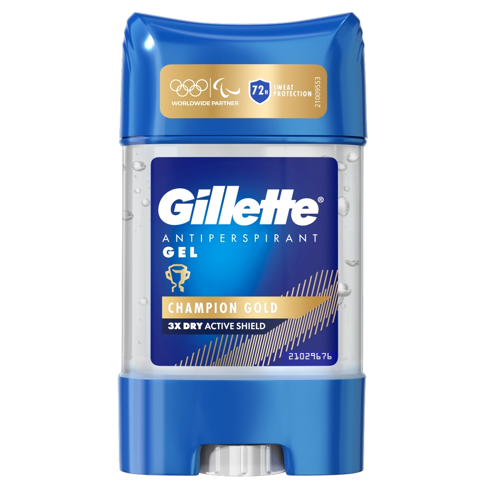 Gillette Sztyft Champion Gold, Antyperspirant w postaci przezroczystego żelu 