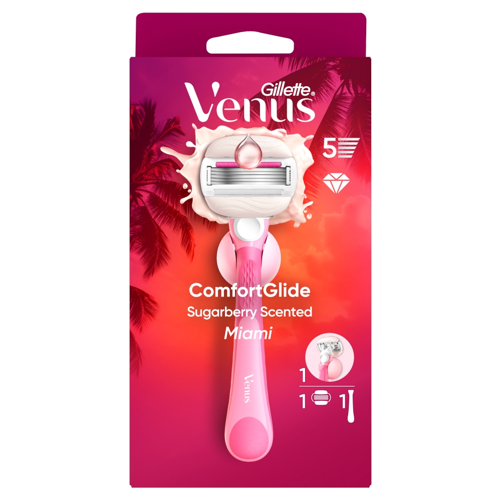 Gillette Venus Comfortglide Sugarberry Miami Vibes, Maszynka do golenia + wkład