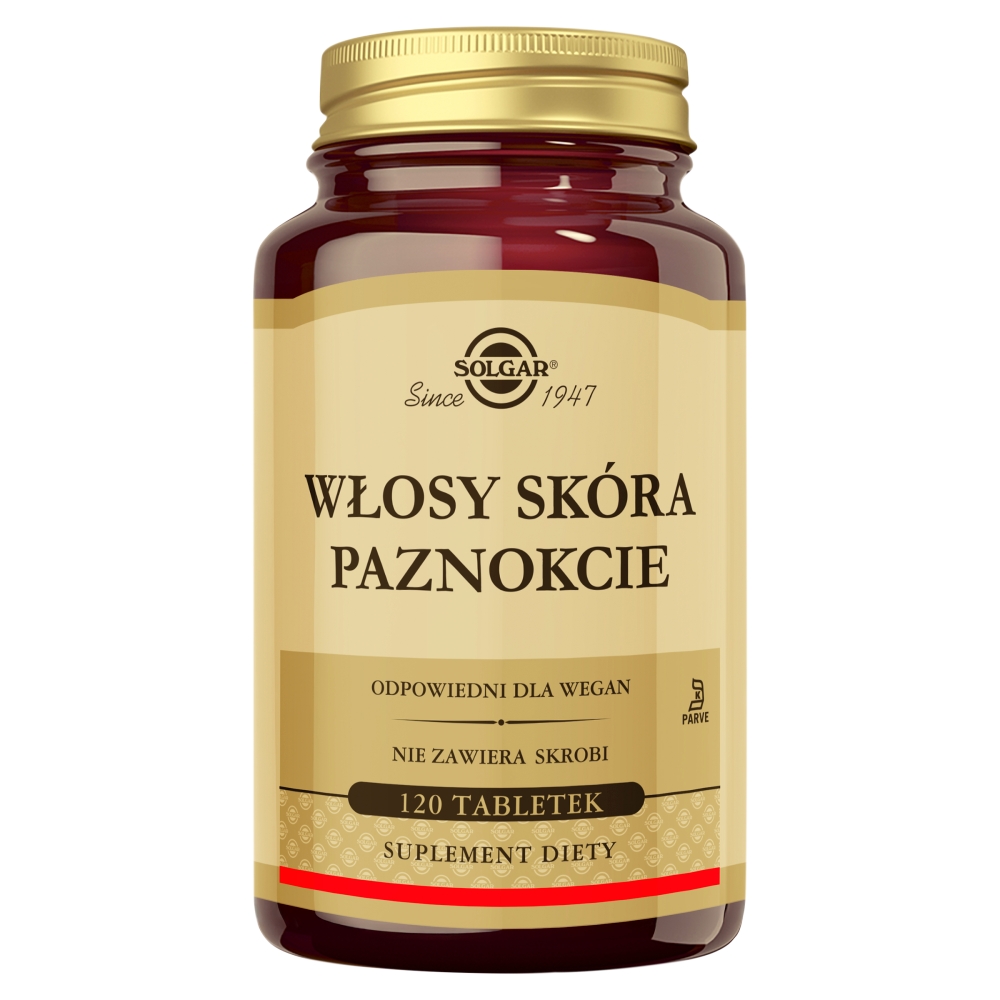 Solgar Włosy Skóra Paznokcie Tabletki, 120 szt.