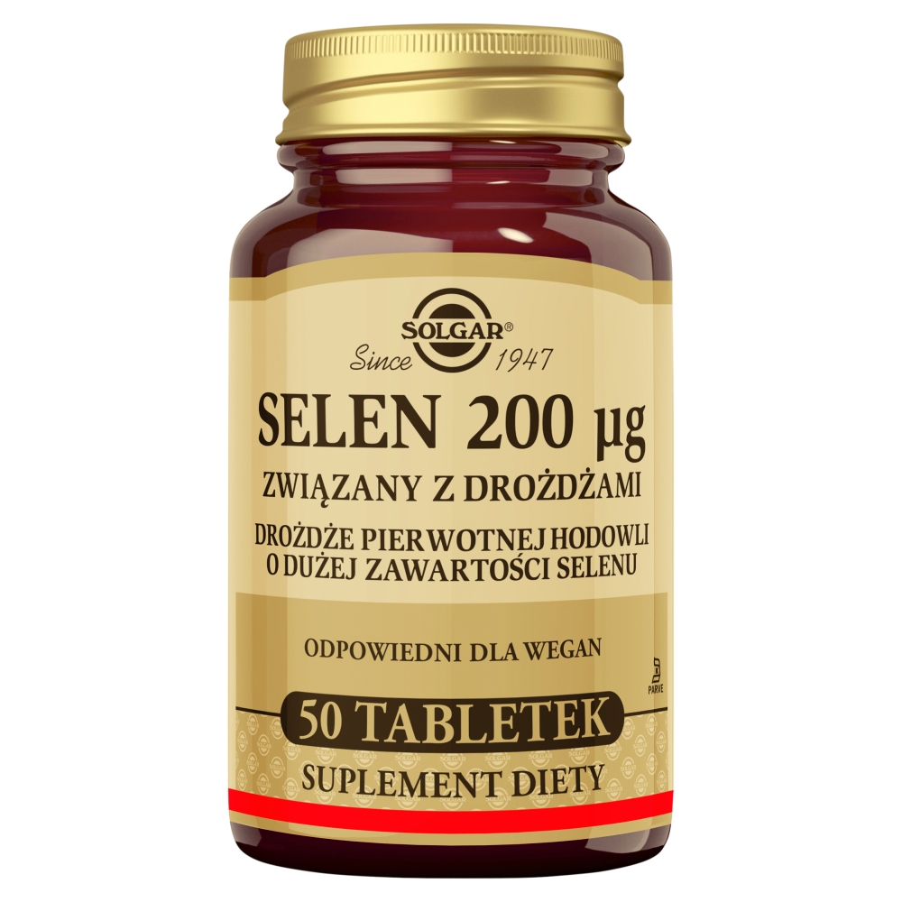 Solgar Selen 200 mcg związany z drożdżami tabletki