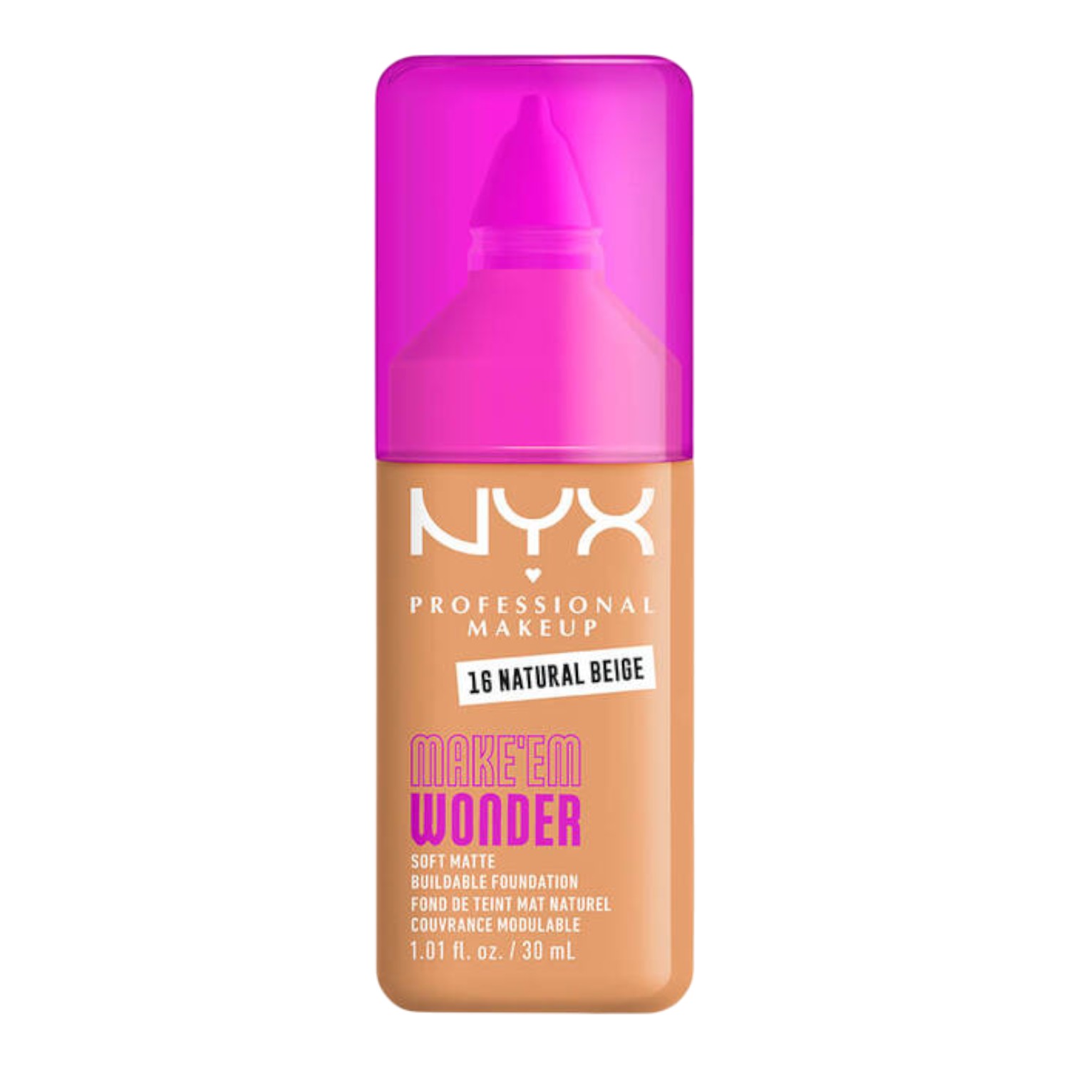 NYX Make Em Wonder Podkład do twarzy z długotrwałym kryciem, Natural Beige 
