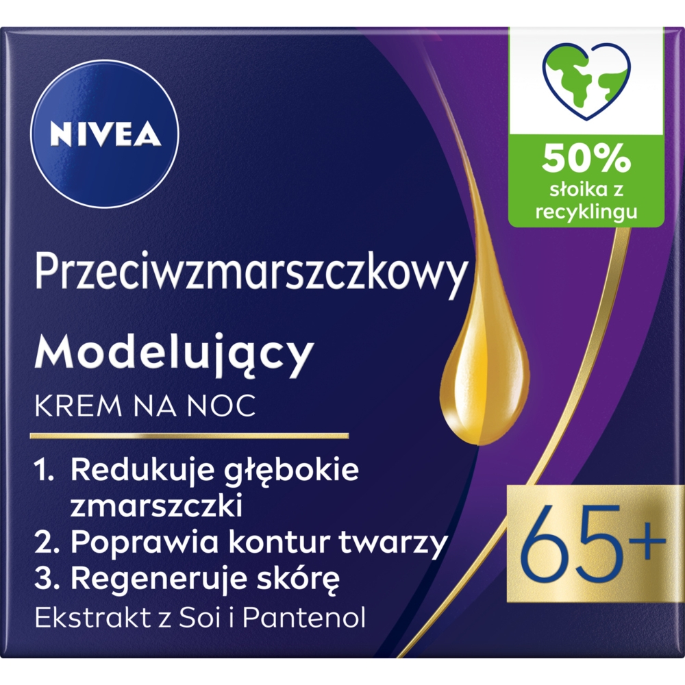 Nivea Przeciwzmarszczkowy + modelujący Krem na noc 65+ 