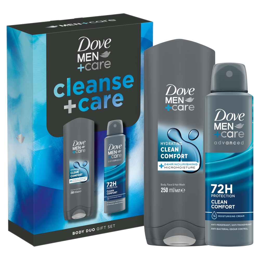 Dove zestaw Men+Care Clean Comfort: Żel pod prysznic + Antyperspirant
