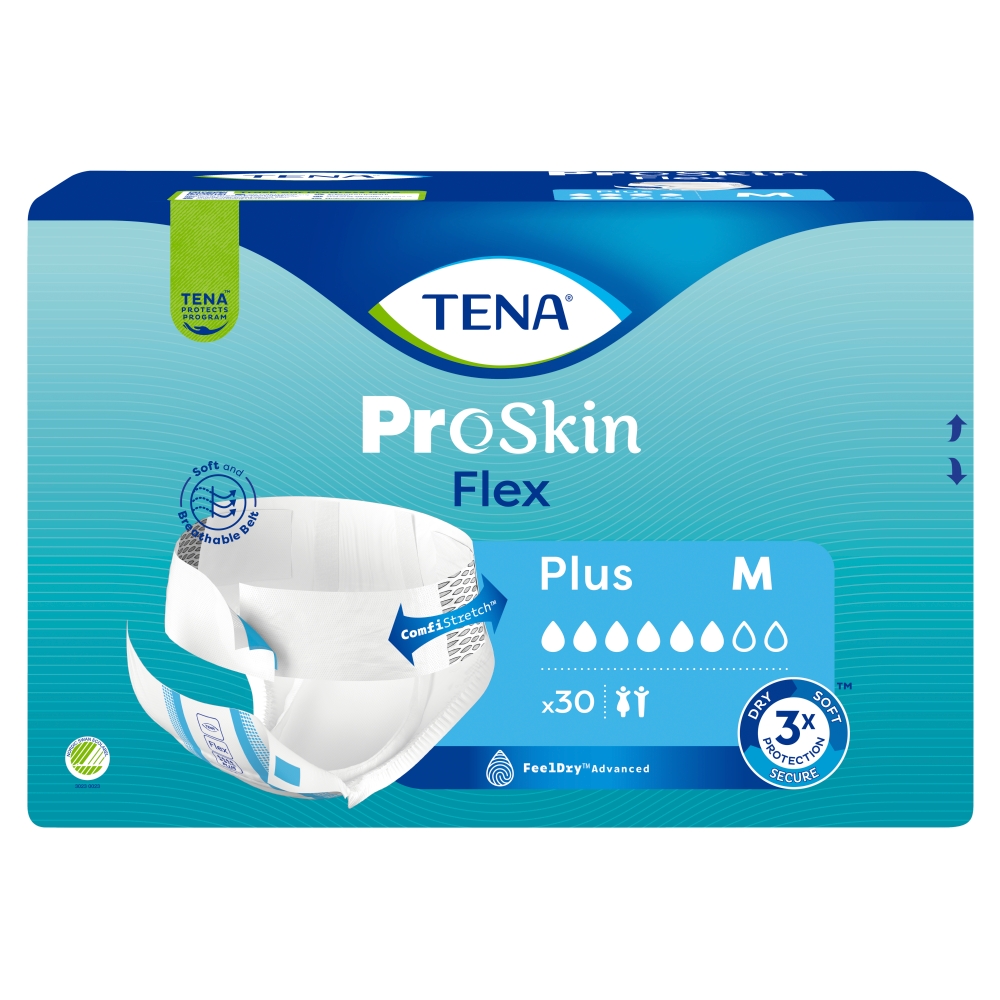 Tena Flex ProSkin Plus, Pieluchomajtki dla dorosłych, 71-102 cm, 30 Sztuk, Rozmiar M