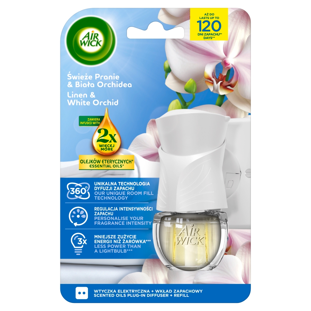 Air Wick Elektryczny Świeże Pranie & Biała Orchidea/Linen & White Orchid, Komplet