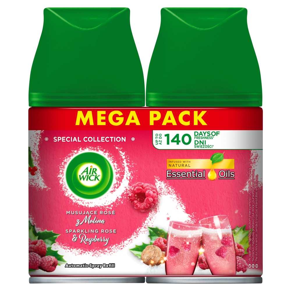 Air Wick Freshmatic Musujące Rose z Maliną/Sparkling Rose and Raspberry, Wkład megapack 2x250 ml