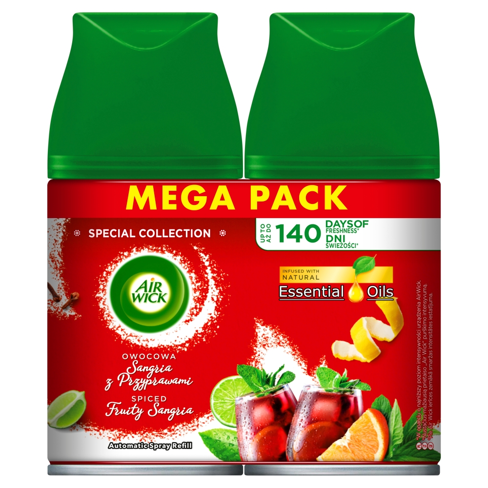 Air Wick Freshmatic Owocowa Sangria&Korzenne Przyprawy/Fruity Sangria&Spices, Wkład megapack 2x250ml