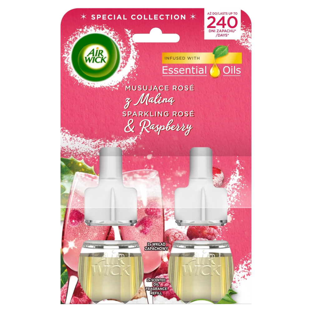Air Wick Elektryczny Musujące Rose z Maliną/Sparkling Rose and Raspberry, Duopack 2x19 m
