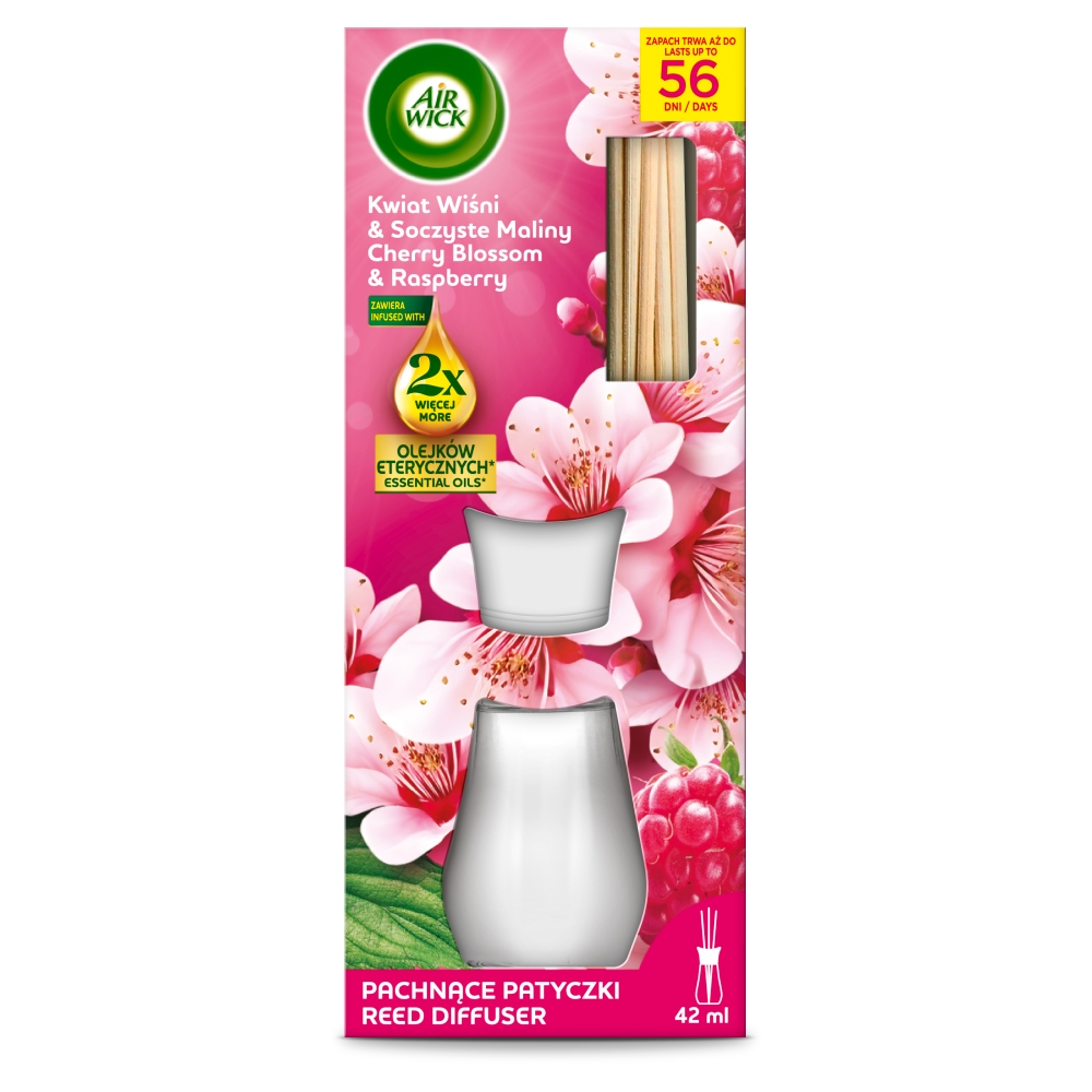 Air Wick Patyczki zapachowe Kwiat Wiśni & Soczyste Maliny/Cherry Blossom & Raspberry