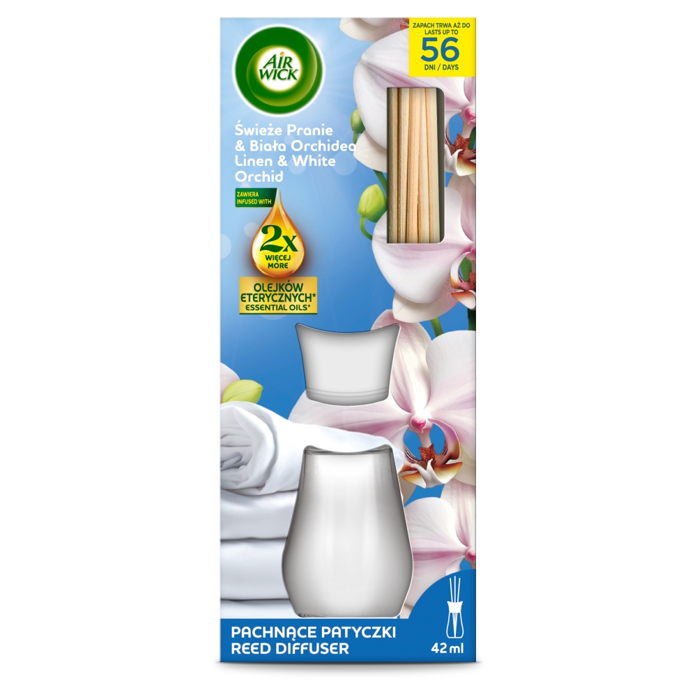 Air Wick Patyczki zapachowe Świeże Pranie & Biała Orchidea/Linen & White Orchid 