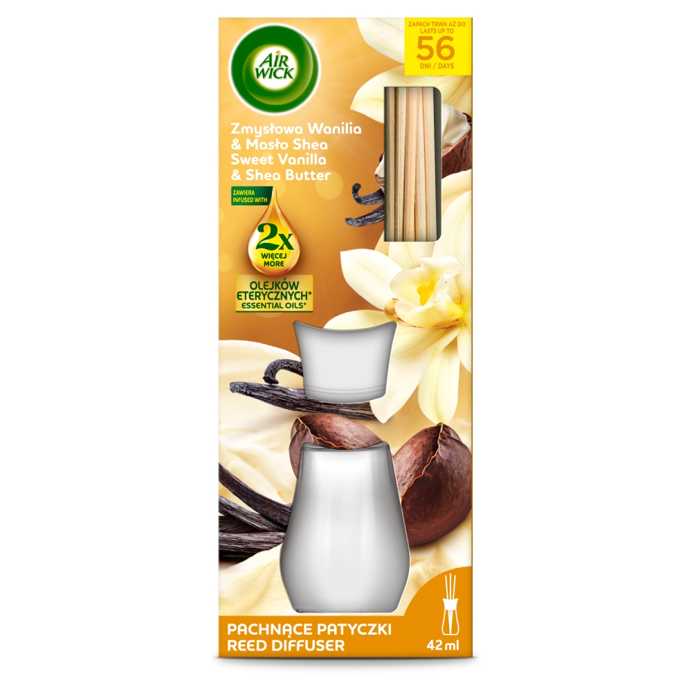 Air Wick Patyczki zapachowe Zmysłowa Wanilia & Masło Shea/Sweet Vanilla & Shea Butter
