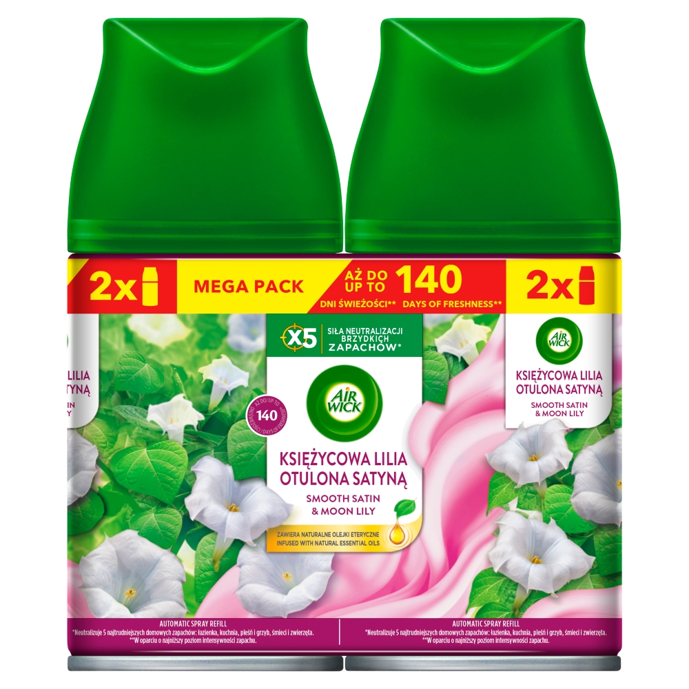Air Wick Freshmatic Księżycowa Lila Otulona Satyną/Satin Moon Lily, Wkład megapack 2x250 ml