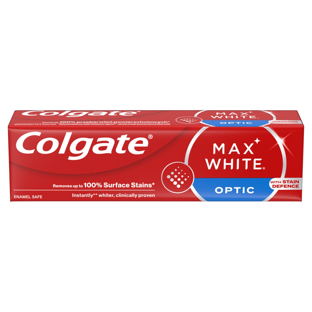 Colgate Max White Optic Wybielająca pasta do zębów natychmiastowy efekt 